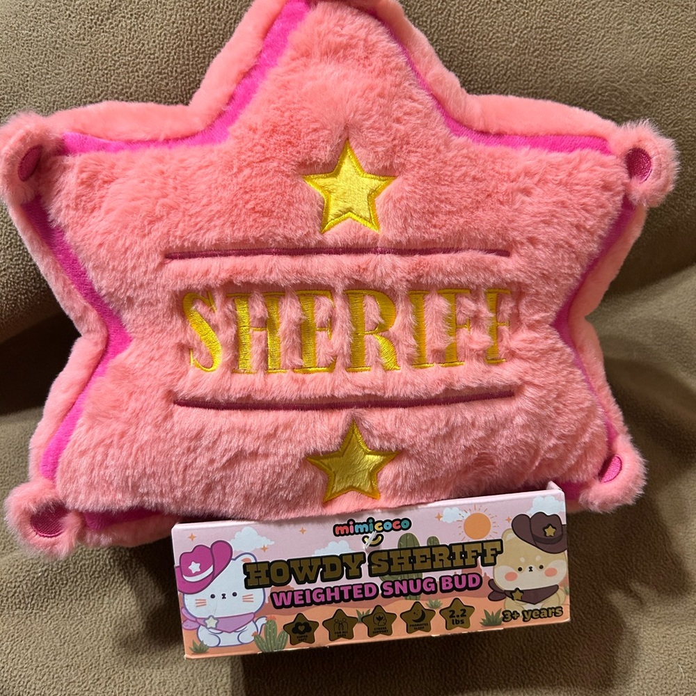 Mimico Howdy Sheriff Weighted Snug Bud Pillow